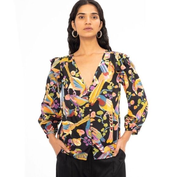 Banjanan Tops - Banjanan Elise Tropical Fun Blouse Size Small